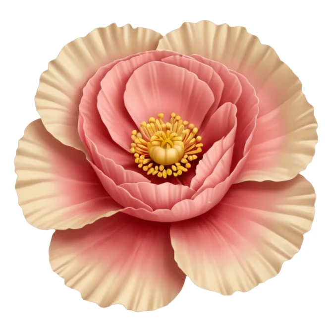 Carnation poppy beige light rose sticker