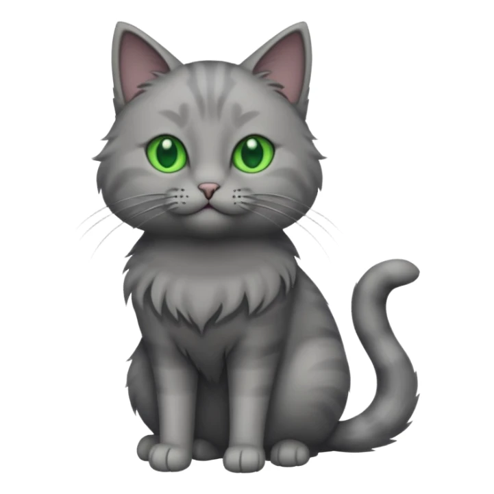 grey cat with full body sticker