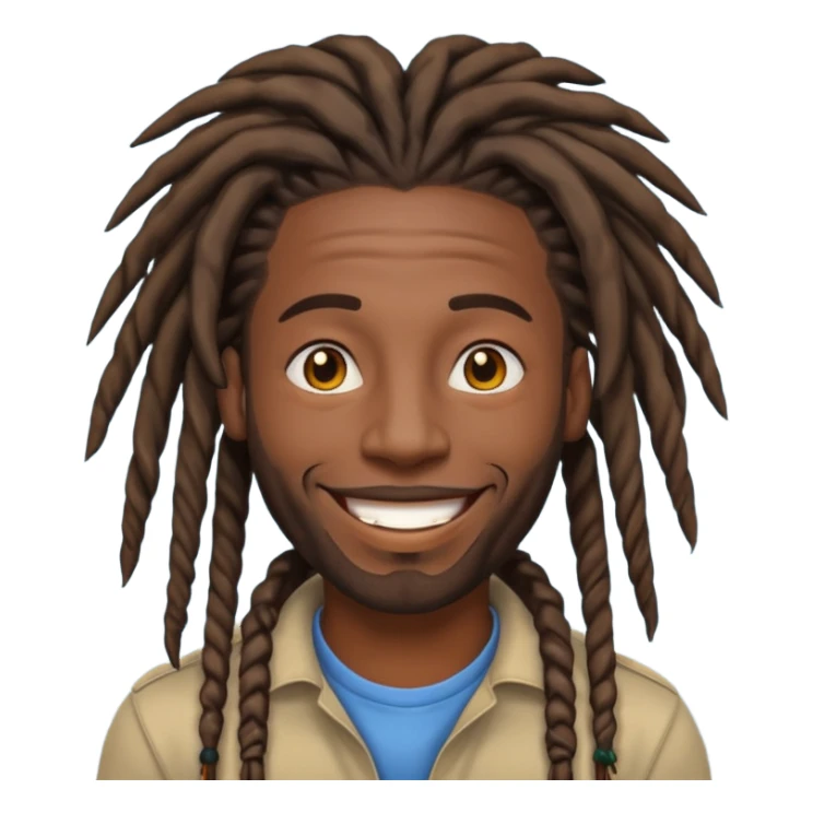 a smiling black man with dreads sticker