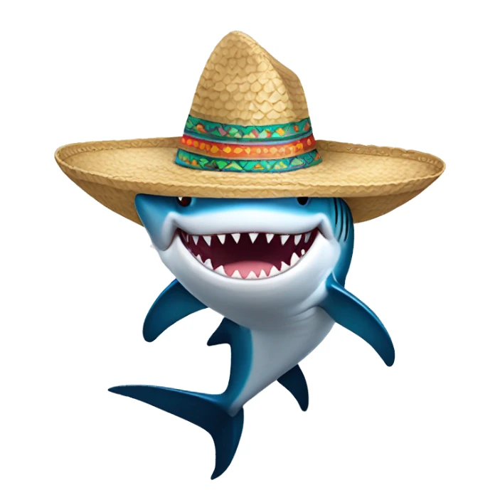 shark wearing sombrero  sticker