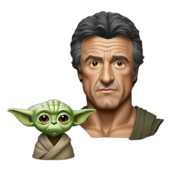 sylvester stallone en yoda sticker