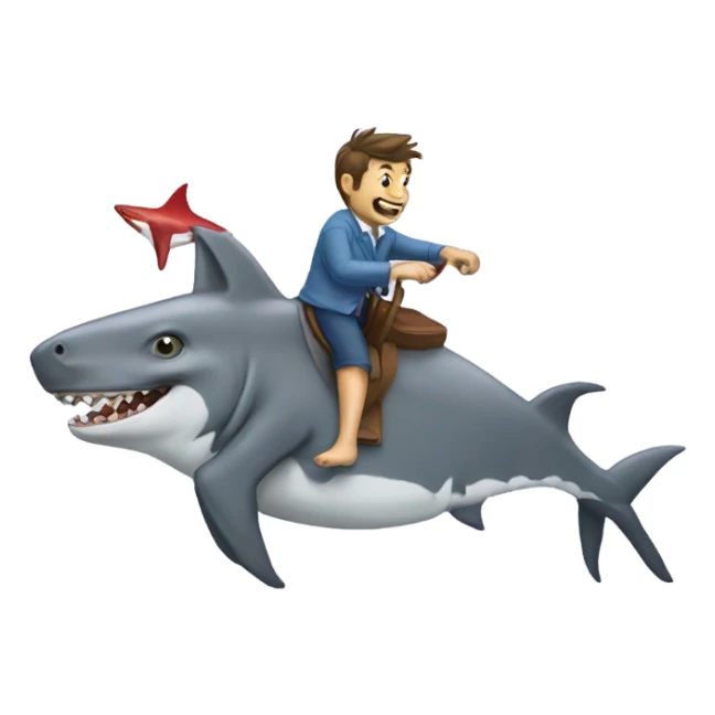donkey riding a shark sticker