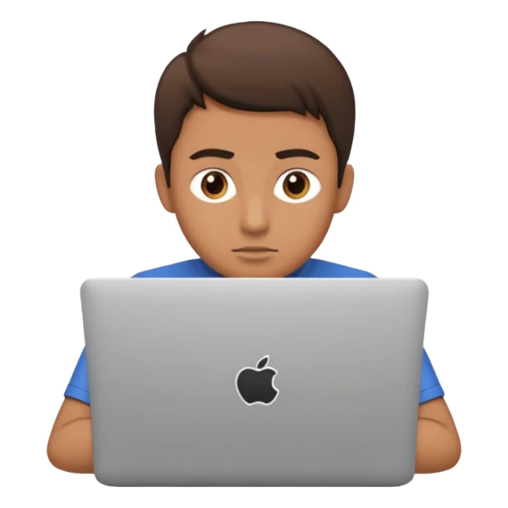 a man on laptop sticker