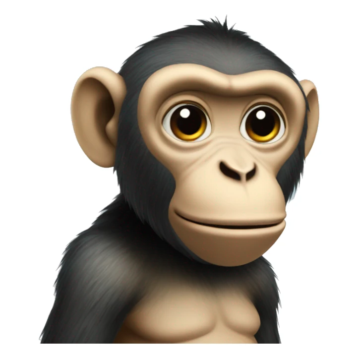 A monkey with his bottom half body as a fish  sticker