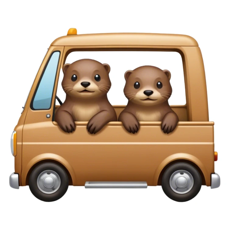 Two otters in a truck sticker