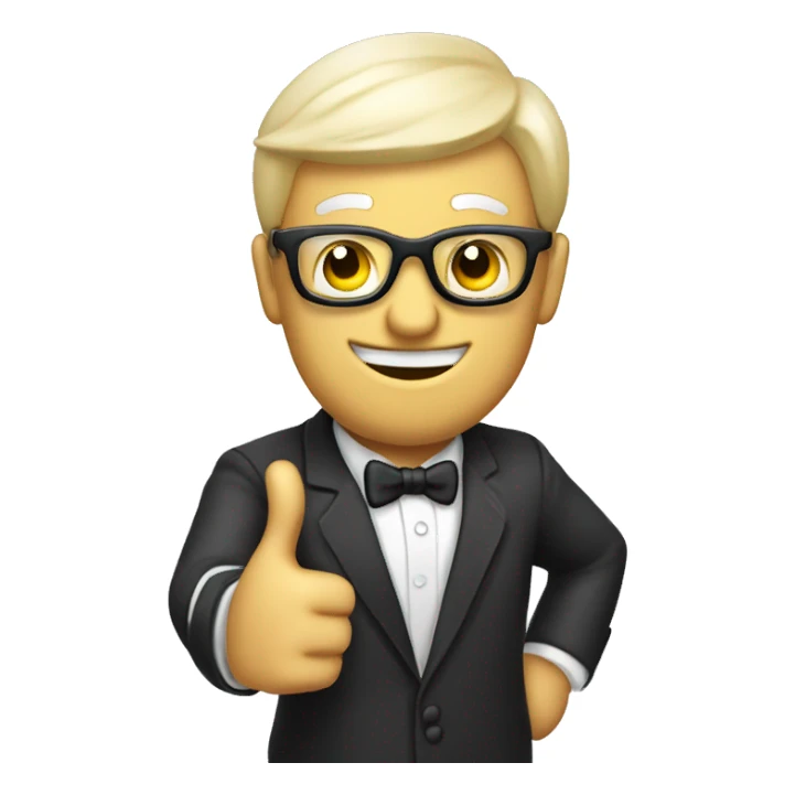 monooly man apprves by giving  thumbs up sticker