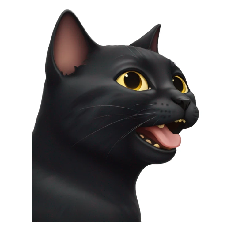 Black cat licking its paw  sticker