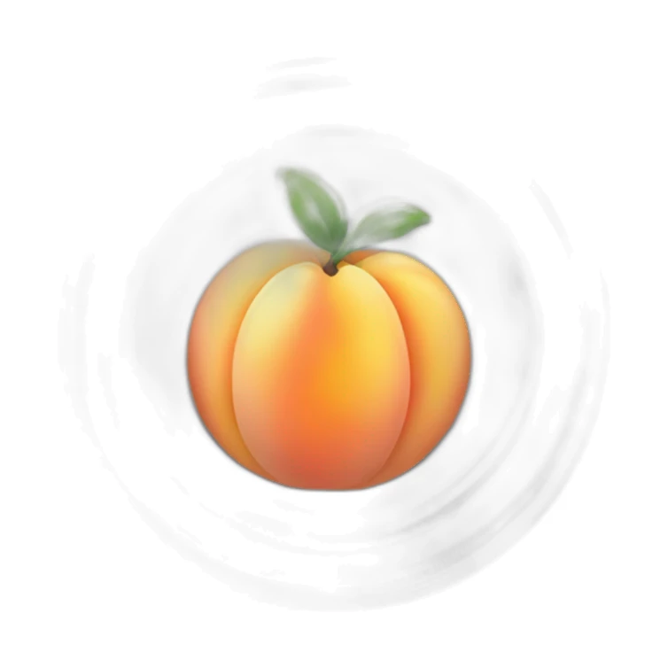 silver coin with peach symbol sticker