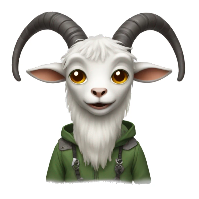 Alien with goat horns sticker