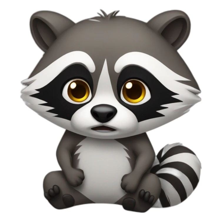Disgusted racoon with their hands sticker
