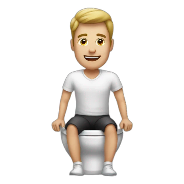 Man on toilet sticker