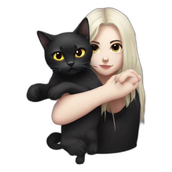 black cat with Emo girl sticker