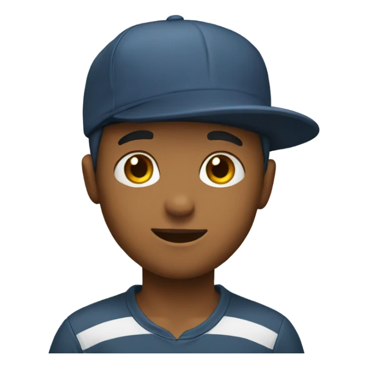 Boy with a cap sticker