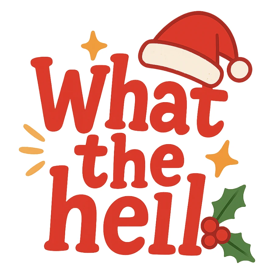 christmas What the hell text remove background sticker