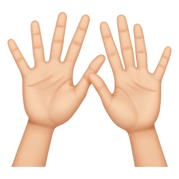 Make the 67 emoji with the two hands making the 67 meme sticker