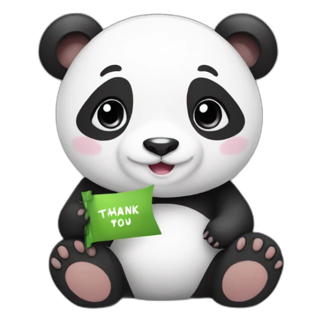 cute panda saying thank you sticker