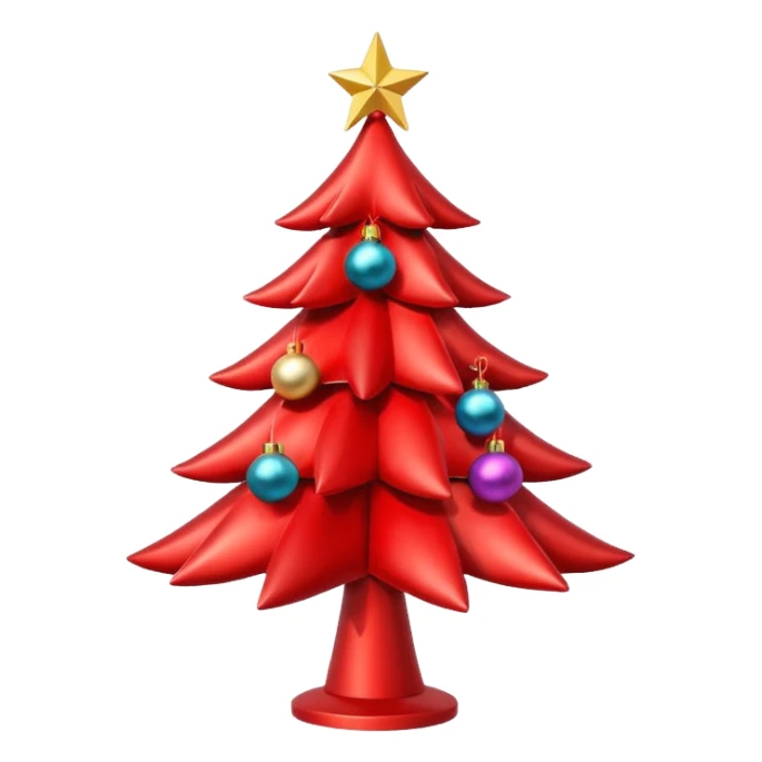 Red christmas tree sticker