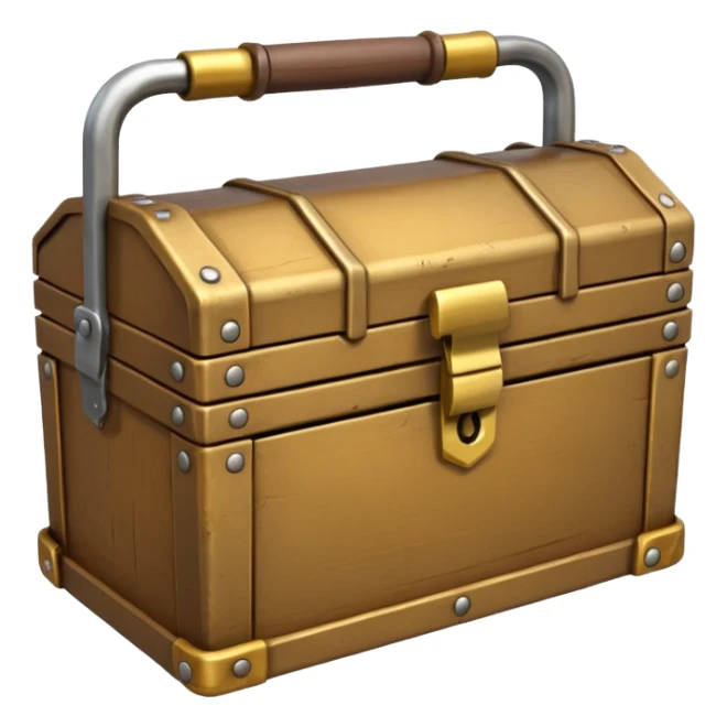 3D ancient Brown golden toolbox filled with files sticker