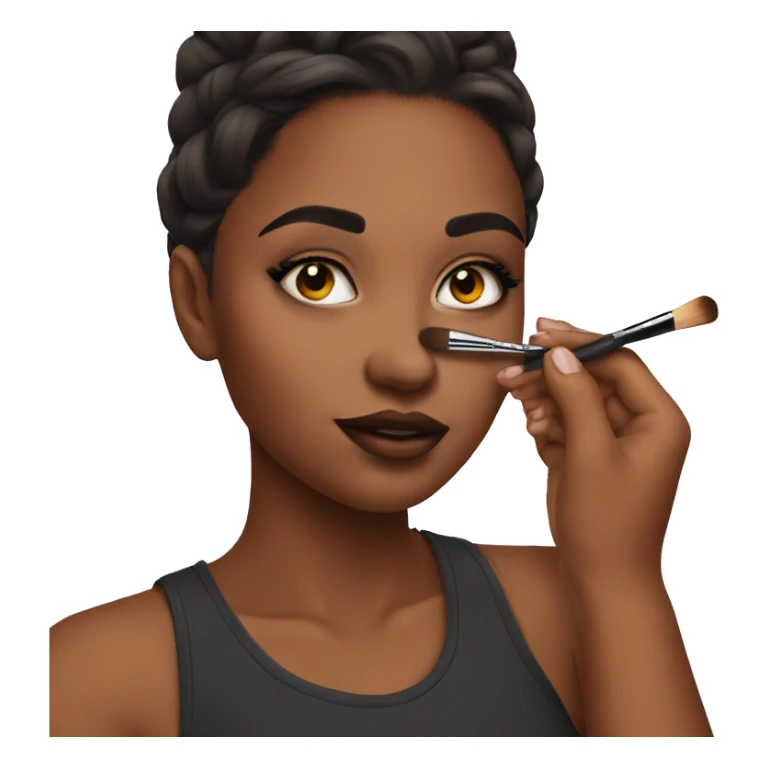 Girl doing her makeup  sticker