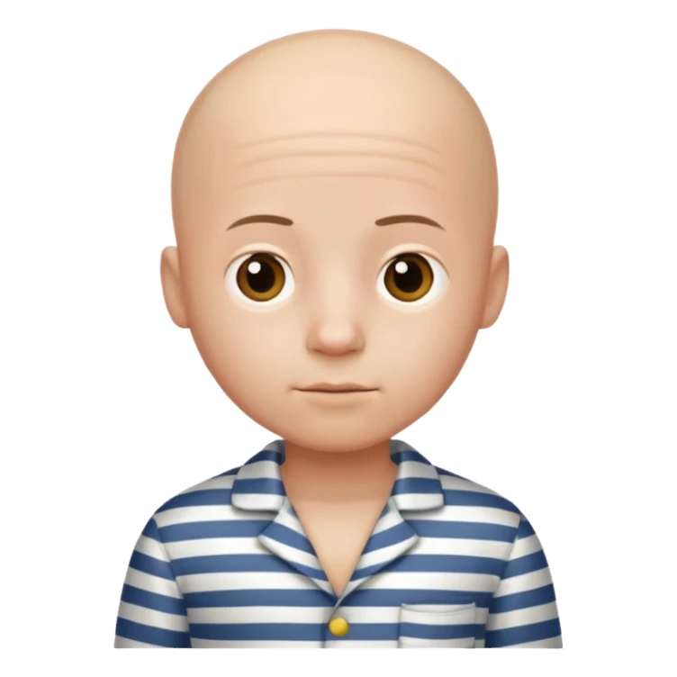 bald boy in striped pajamas sticker
