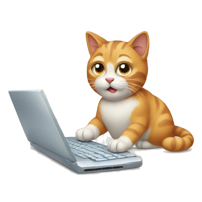 cat typing fast sticker