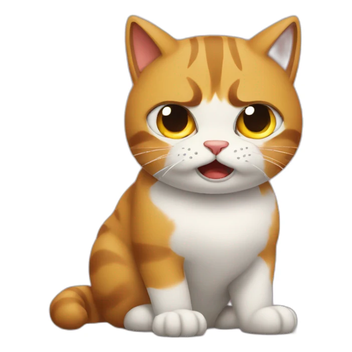 2 Anger cat looking at each other sticker