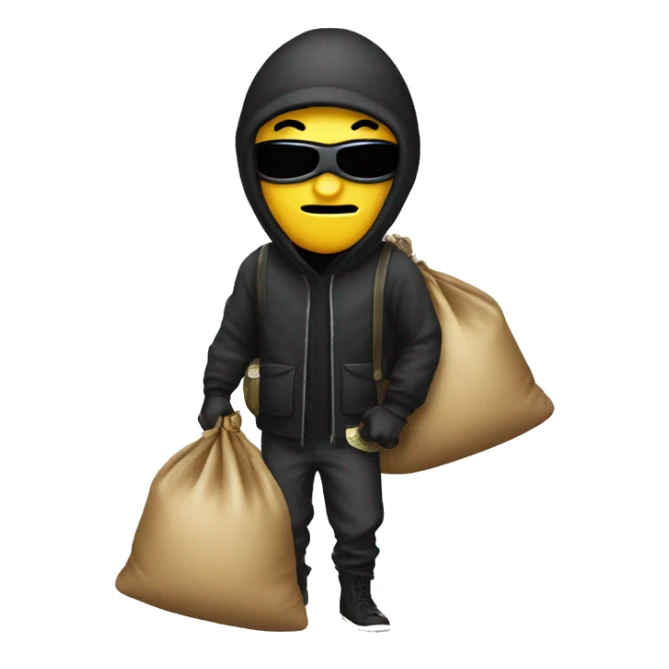 robber with money bag  sticker