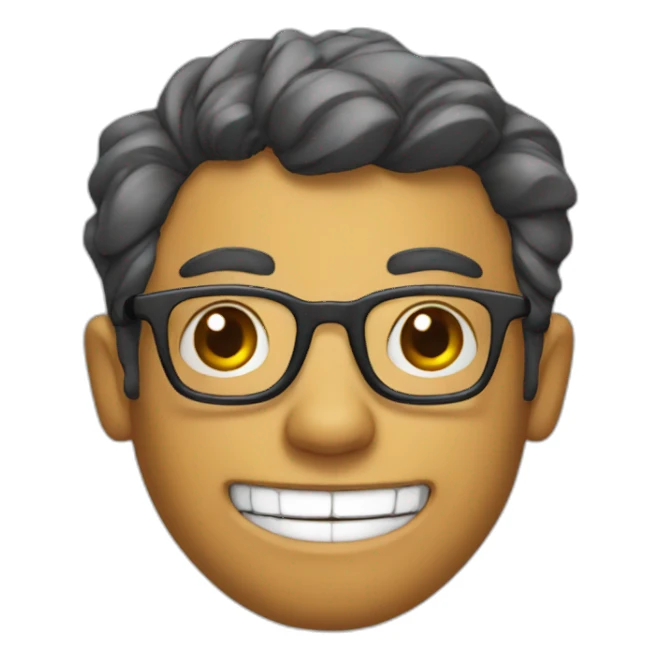 nerd with glasses and peeking teeth sticker