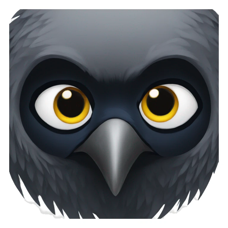 Black raven hearteyes sticker