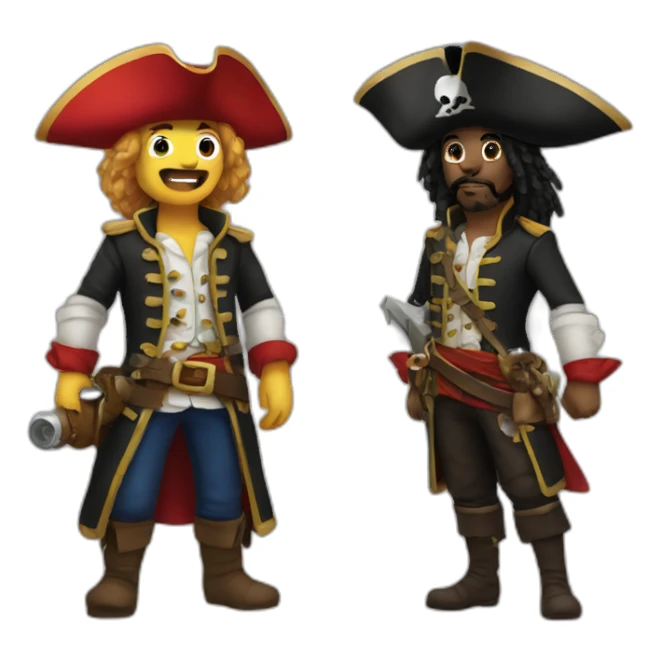 Pirate and rocket sticker