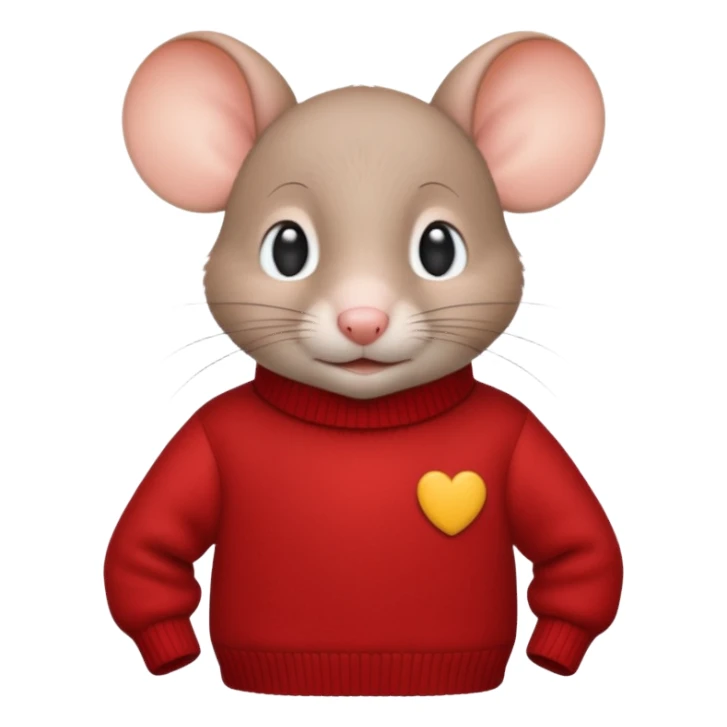 Stuart Little as a cute mouse in a red sweater sticker