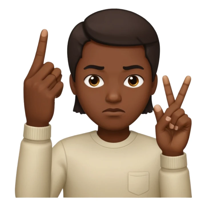 Fusión de los siguientes emojis 🖕🏽😒🖕🏼 sticker