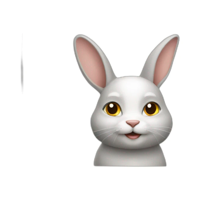 Chat sur un lapin sticker