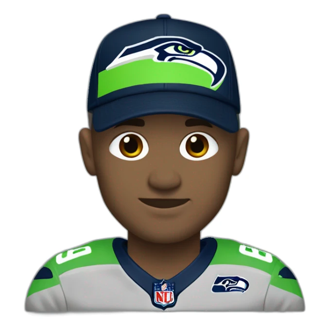 Andy Dooley wearing Seahawks jersey sticker