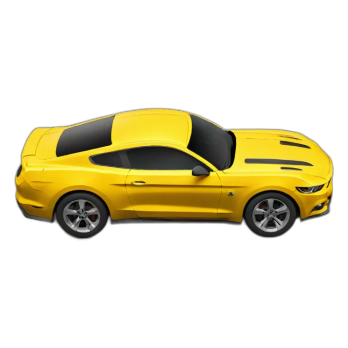 Yellow Mustang seen from above sticker