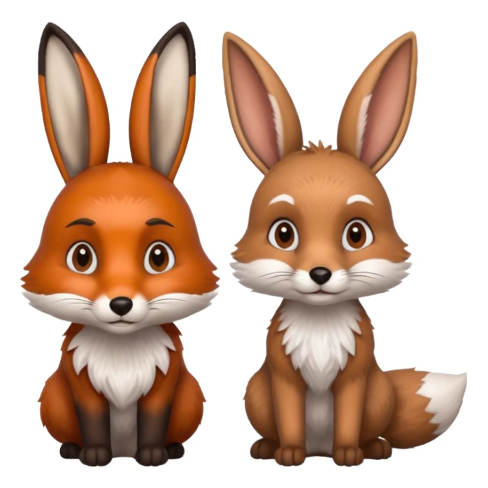 fox and rabbit sticker
