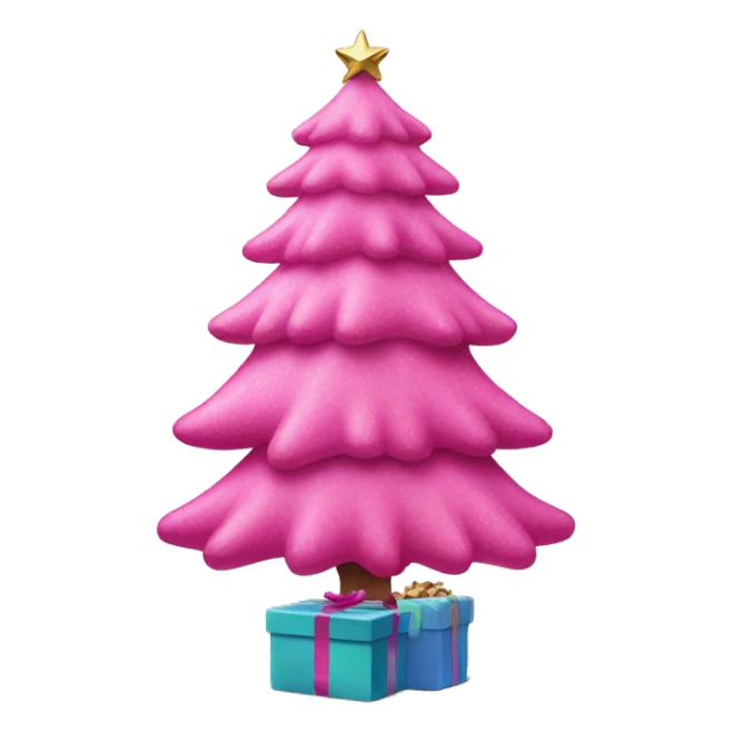 Pink Christmas tree with presents underneath  sticker