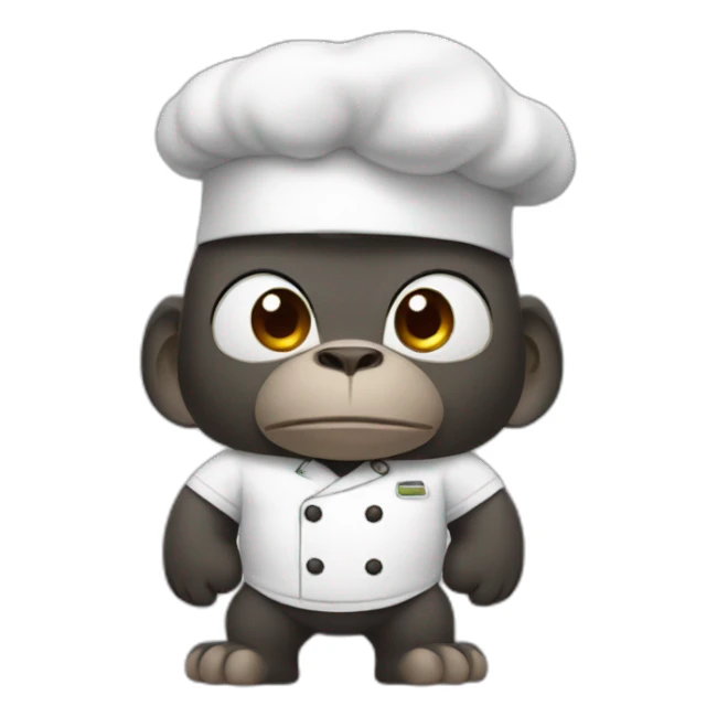Buff Gorilla in chef's uniform sticker