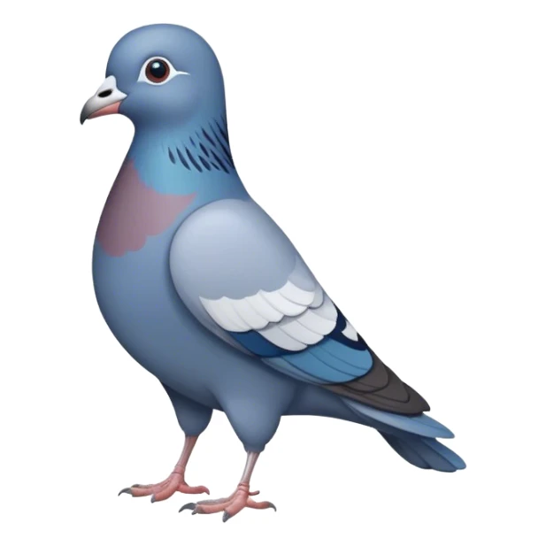 a primarily blue pigeon   sticker