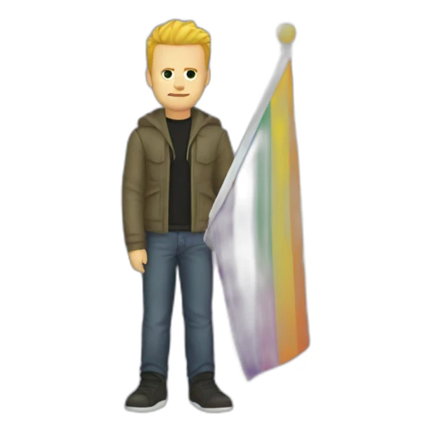 jesse pinkman holding the nonbinary pride flag sticker