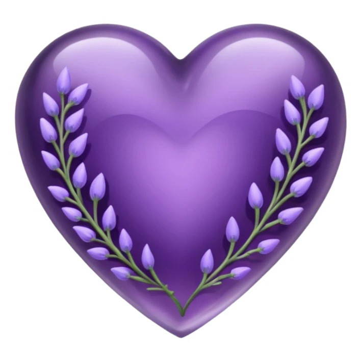 Purple amethyst heart with lavender flowers inside sticker