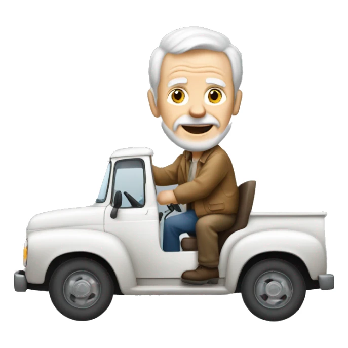 White old man driving ford truck sticker