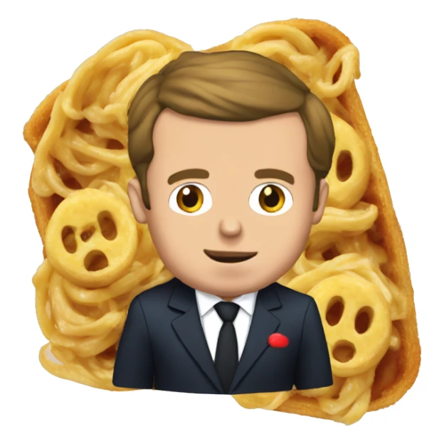 Emmanuel Macron mange des pâtes sticker