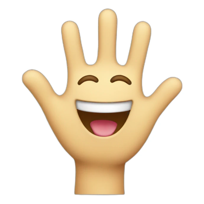 smiling emoji waving hand sticker