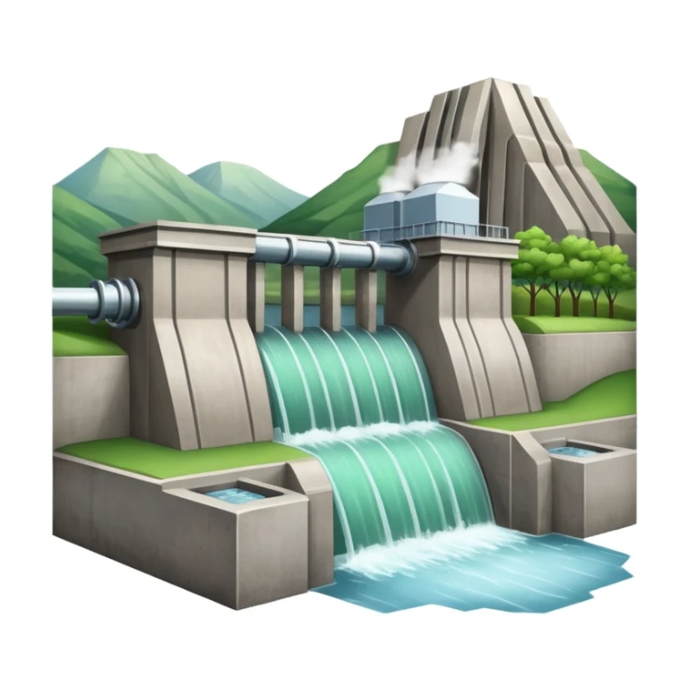 hydroelectric power station with a green background sticker