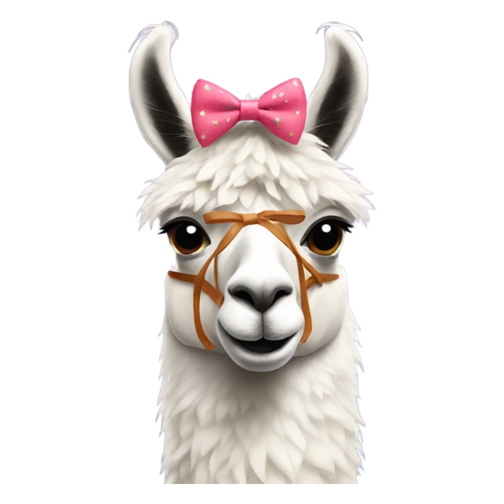 Llama wearing a bow  sticker