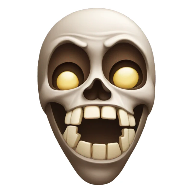 Emoji with bone in mouth sticker