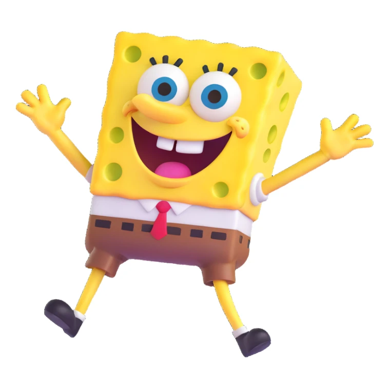 SpongeBob SquarePants as a cheerful cartoon character sticker