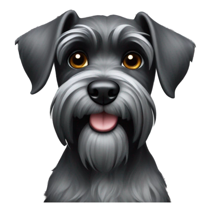 Schnauzer dog, black sticker