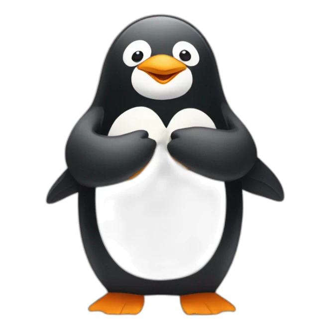 Penguin hugging a Bear sticker